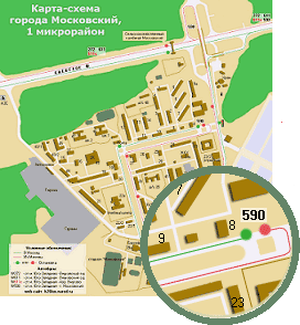 карта-схема города Московский