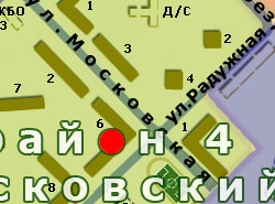 Радужная дом 6 на карте города Московский