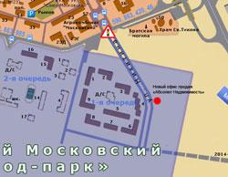 Улица Никитина на карте г.Московский