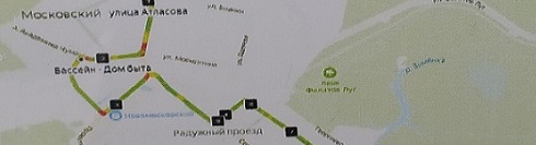 Схема движения бесплатной маршрутки от Московского до Леруа Мерлен